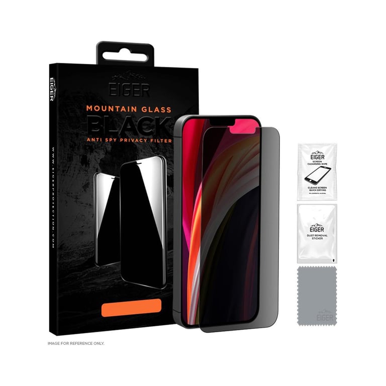 EIGER Mountain Glass Film protecteur d'écran 2,5D pour Apple iPhone SE (2020)/8/7 Noir avec kit de nettoyage
