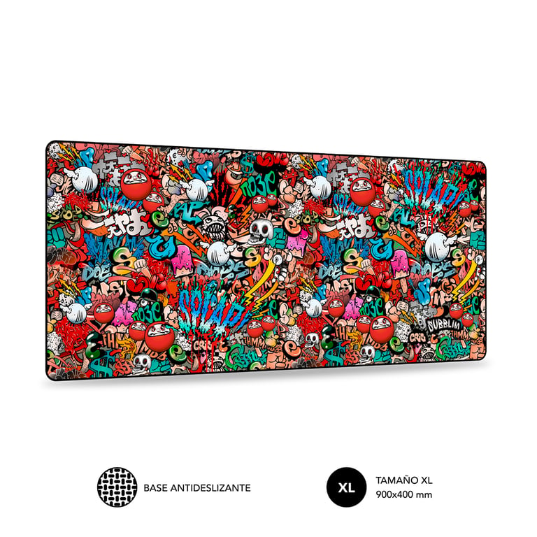 Subblim Graffiti Mouse Pad Multicolore 90x40 cm