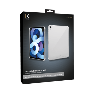 Coque hybride invisible pour Apple iPad Pro 11-pouces 2018/ iPad Air 4e/5e génération, Transparente