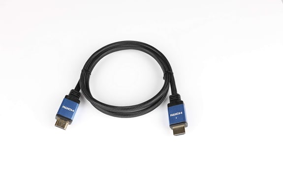D2 HDMI 2.1 Ultra HD 8k trenzado de oro cable de nylon - de alta velocidad a través de Ethernet Full HD 1080P / 2160P 60Hz 3D TV PS5 - Triple cable blindado - Conectores chapados - 1M - Negro