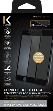 Protector de pantalla de cristal templado de borde a borde para Apple iPhone 6/6s/7/8/SE 2020, Negro