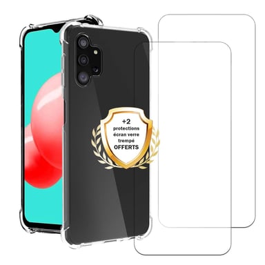 EVETANE Funda Samsung Galaxy A32 5G Antichoque Silicona Esquinas Reforzadas + 2 Cristales Templados Protección Pantalla