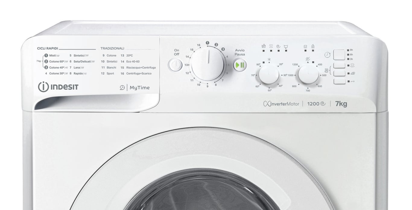 Lave linge frontal Indesit MTWC71296WIT 7KG 1200 trmin Inverter vapeur - vue 3