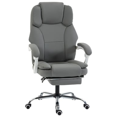 Roline Chaise de bureau ergonomique grise inclinable repose-pieds