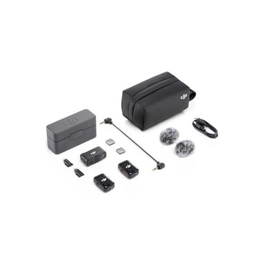 Microphone sans fil DJI Mic 2 (2 TX + 1 RX) - Double émetteur, enregistrement 32-bit float, portée 160 m, Noir
