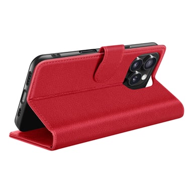 Zanaé Funda tipo cartera para iPhone 16 Pro Max con soporte y lengüeta magnética Rojo