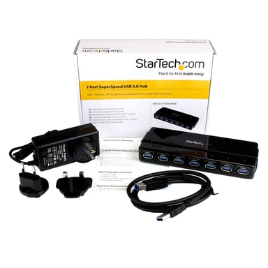 StarTech.com Hub USB 3.0 SuperSpeed con 7 porte - 5Gbps - Hub USB 3.0 con adattatore di alimentazione