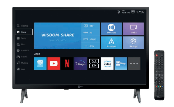TELE System SMART24 LS2 A11 59,9 cm (23,6'') HD Smart TV Wifi Nero Display 180 cd/m²