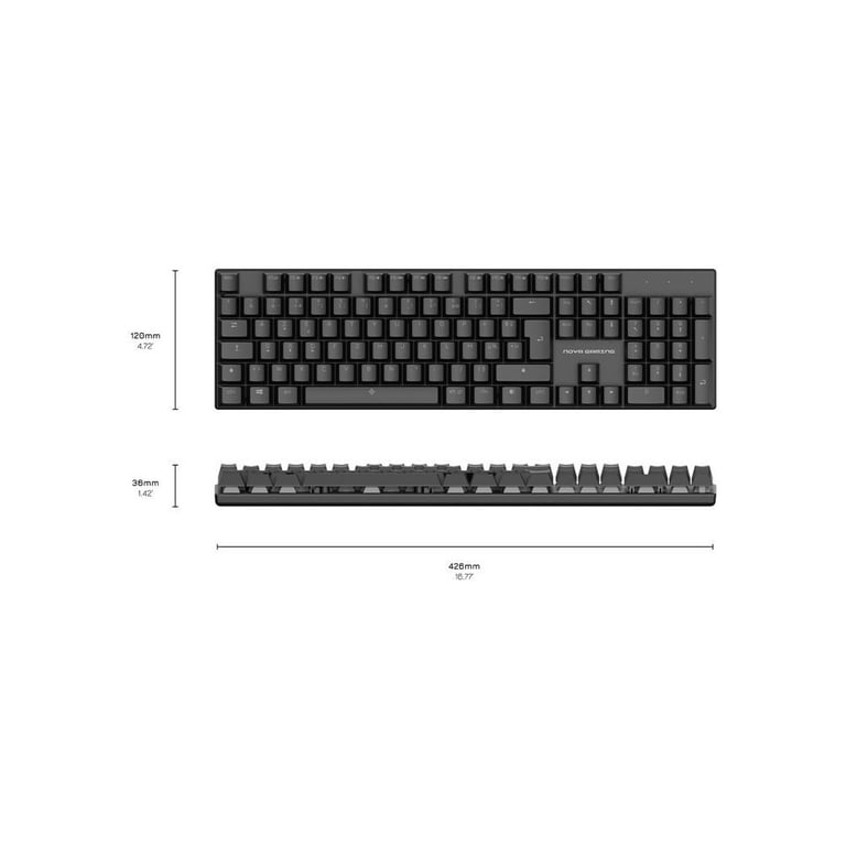 Clavier Mécanique Filaire Nova Hercule – AZERTY, Switchs Bleus, Rétroéclairage LED RGB - vue 4