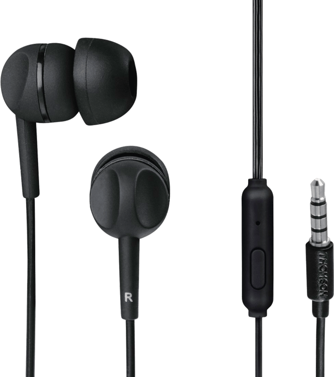 Casque EAR3005BK, intra-auriculaire, microphone, noir