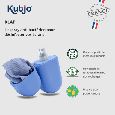 Kit de spray nettoyant naturel Kutjo Klap Lavande, 300 pulvérisations avec 1 microfibre