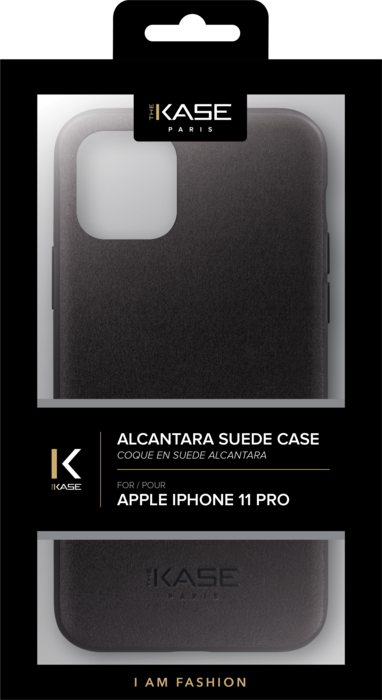 Cover in pelle scamosciata Alcantara per Apple iPhone 11 Pro, nero notte