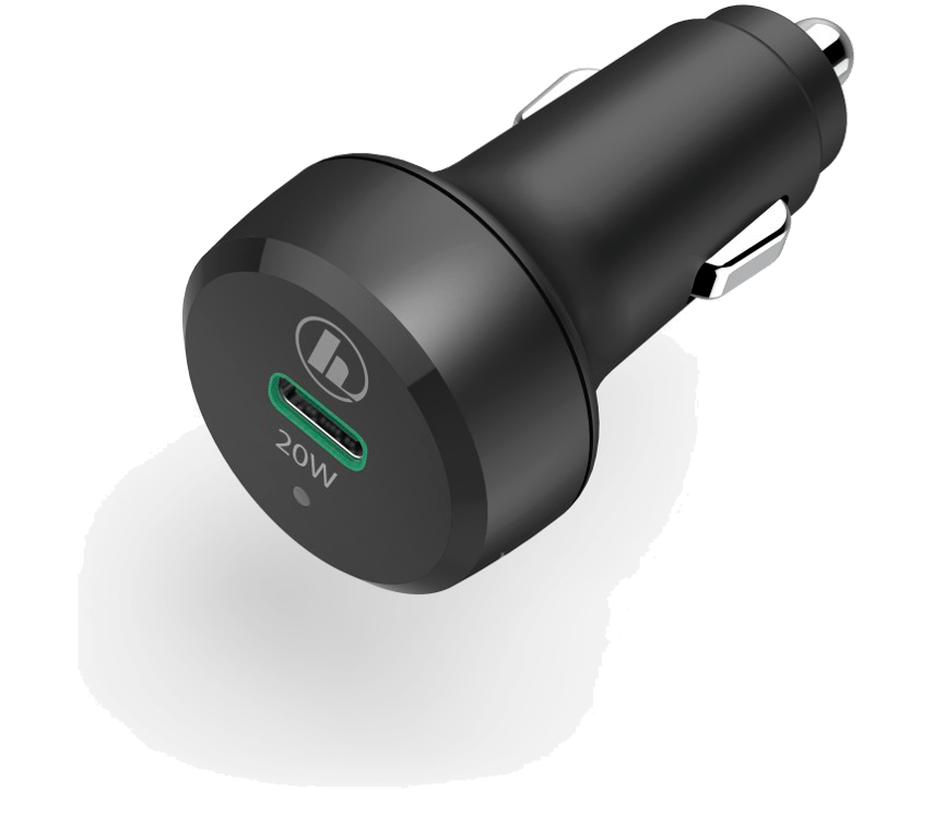 Chargeur voiture, Power Delivery (PD)/Qualcomm, 20W, noir