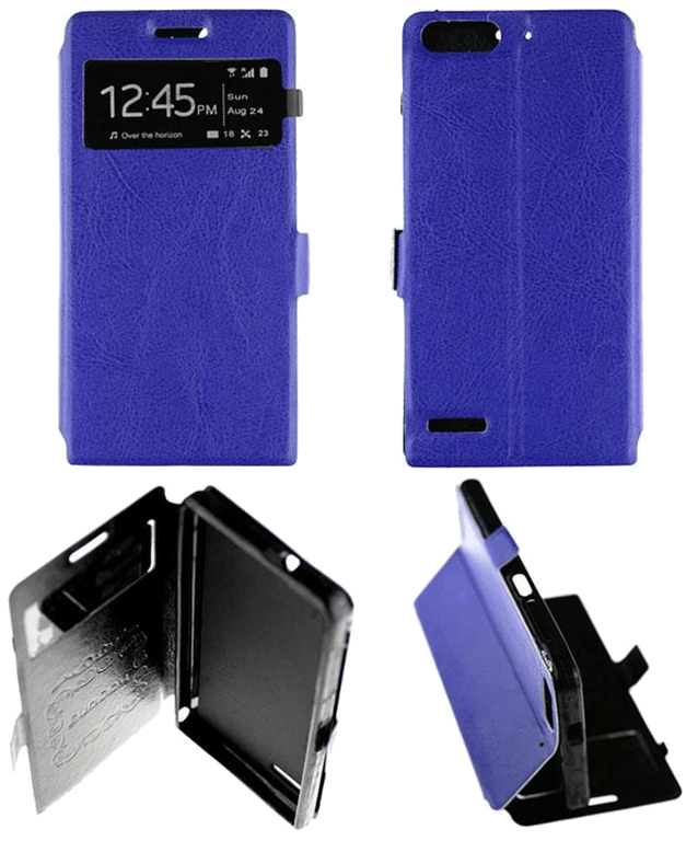 Etui Folio compatible Bleu Huawei Ascend G6