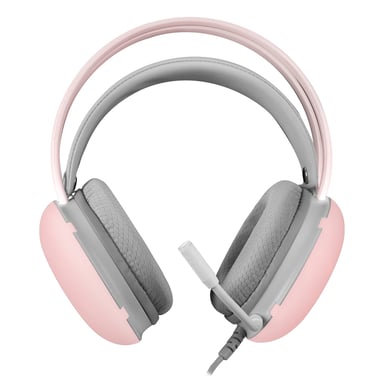 Mars Gaming MH-GLOW Rosa, Auriculares 360° Full Chroma RGB Flow, Micrófono Cancelación de Ruido, Diseño Ultra-ligero, Almohadillas Mempory-Foam, Compatibilidad Universal