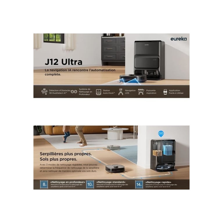 Eureka J12 ULTRA robot aspirateur Sans sac Neuf - vue 6