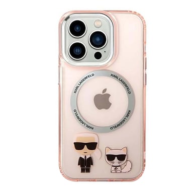 Cover MagSafe iPhone 14 Pro Karl e Choupette Alluminio Anti Graffio