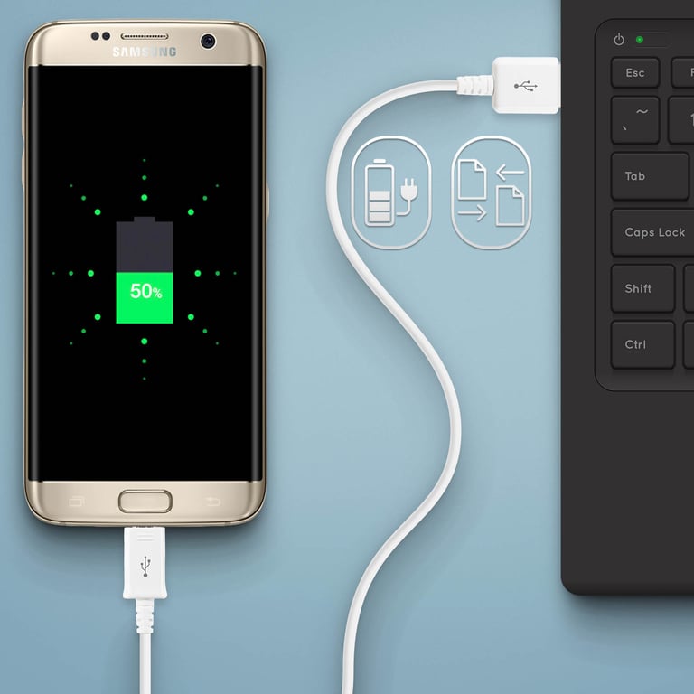 Câble Micro USB USB Original Samsung 1m Charge & Synchro Neuf - vue 3