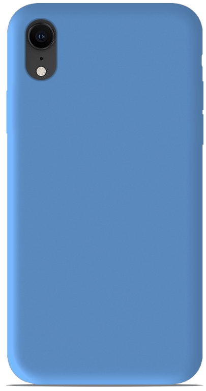 Coque silicone unie compatible Mat Bleu Apple iPhone XR