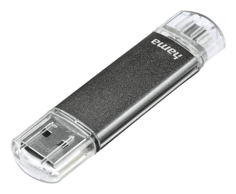 Hama Laeta Twin 64GB USB 2.0 lecteur USB flash 64 Go USB Type-A / Micro-USB Gris
