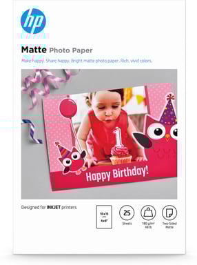 Papel fotográfico mate Hp - 25 hojas/10 x 15 cm