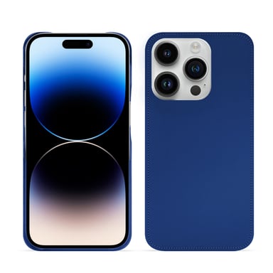 Coque cuir Apple iPhone 15 Pro -  - Bleu - Cuir lisse