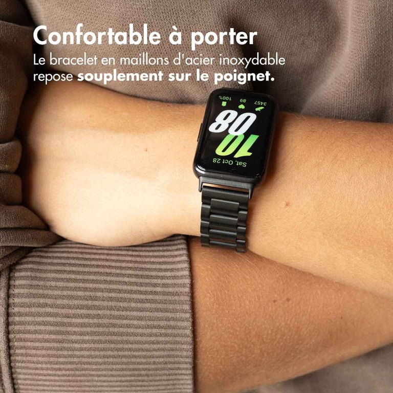 imoshion Bracelet en acier pour Samsung Galaxy Fit 3 - Noir - Neuf