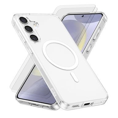 EVETANE Coque Samsung Galaxy S24 Plus Magnétique Compatible Magsafe + 2 Vitres Protection Ecran