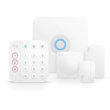 Kit di sicurezza Ring Alarm, 5 pezzi - Sistema di allarme Wifi di seconda generazione Bianco