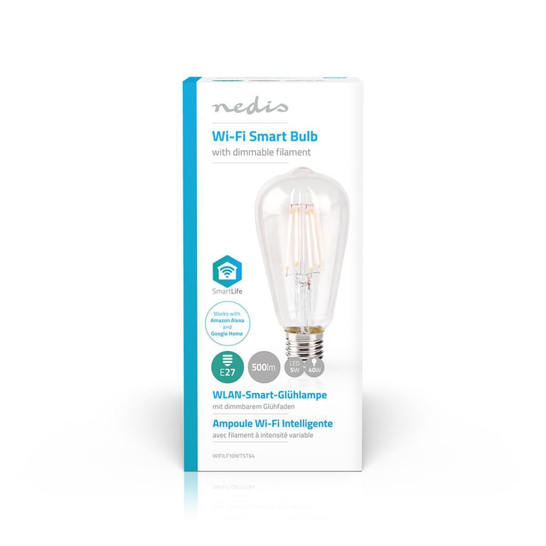 Nedis Wifi Smart Led Filament Glühlampe Wifilf10wtst64 E27 St64 500 Lm - vue 4