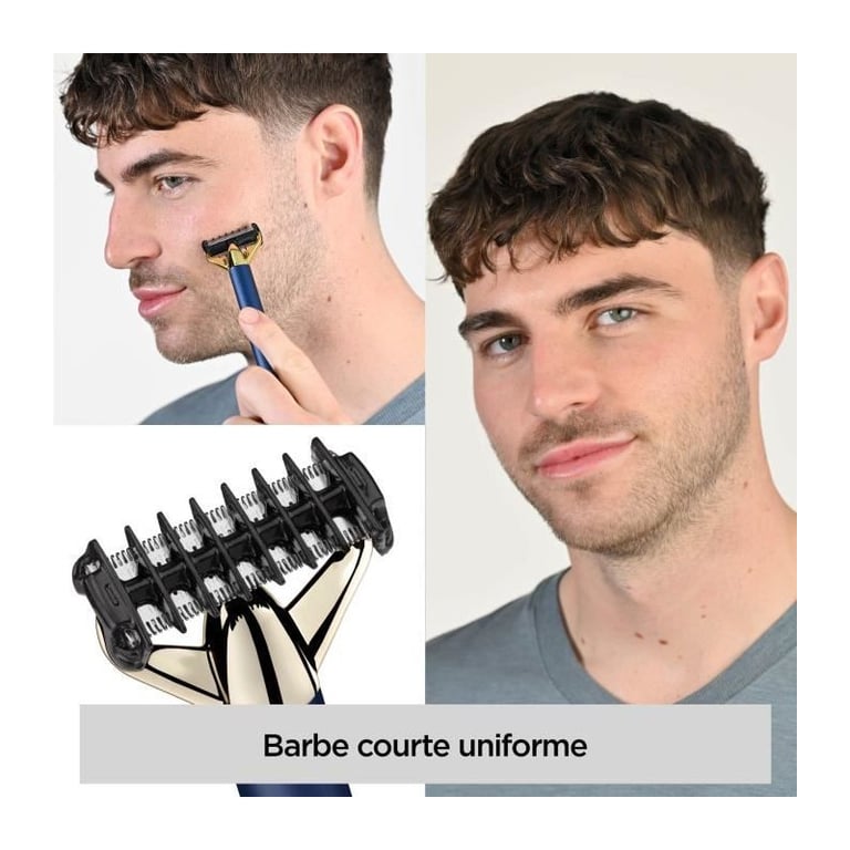 Tondeuse à barbe et rasoir BABYLISS X Blade Super X Metal Sans fil Autonomie 45 min 4 sabots Edition or & - vue 5