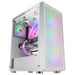 Mars Gaming MC-F, Semitorre Gaming ATX, Ventana Completa Cristal Templado, Frontal Metal-Mesh, 4X Ventiladores ARGB 120mm, Blanco