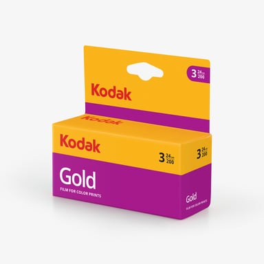 KODAK Pack 3 x Pellicule Kodak Gold Couleur 200 ISO - Format 135 - 35 mm -24 poses - Neuf