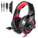 Casque Gaming Stéréo Gamer USB Jack 3.5Mm Haut-Parleur 50Mm LED Microphone Rouge YONIS