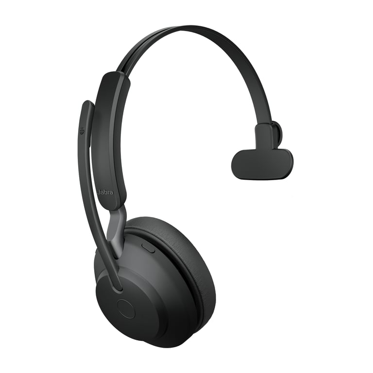 Jabra Evolve2 65, UC Auriculares inalámbricos mono Diadema Escritorio/Centro de llamadas USB Tipo-C Bluetooth Negro