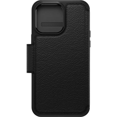 Etui Strada Coque pour iPhone 14 Pro Max, Antichoc, anti-chute, cuir de qualité, 2 porte-cartes, supporte 3 x plus de chutes que la norme militaire - Noir