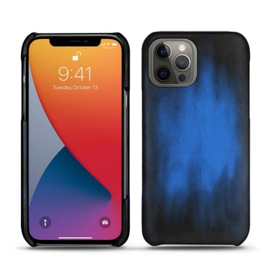 Coque cuir Apple iPhone 13 Pro Max -  - Bleu - Cuir patine