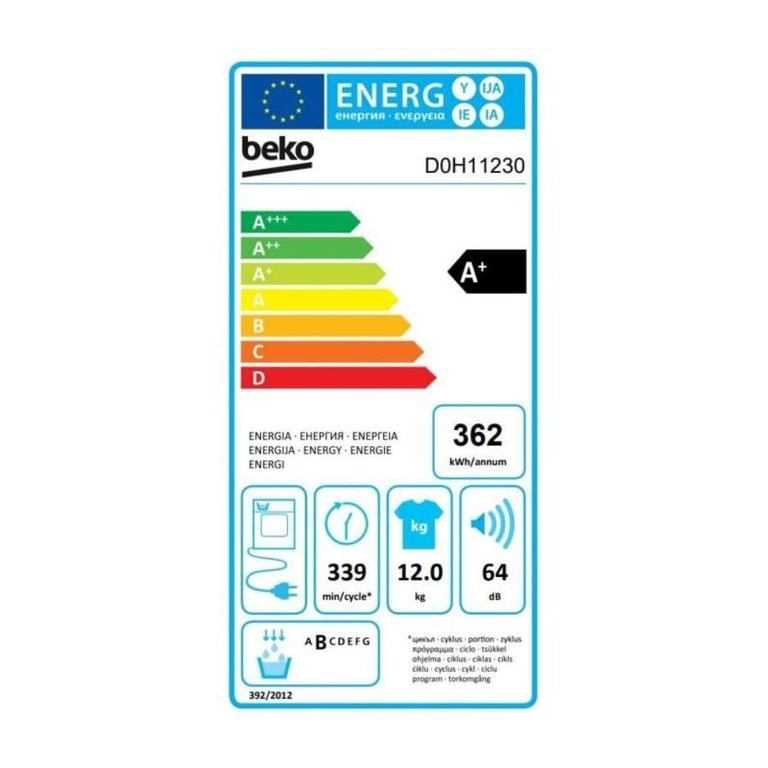 Sèche linge pompe à chaleur BEKO B300 12 kg Induction L60cm Classe A+ - vue 4