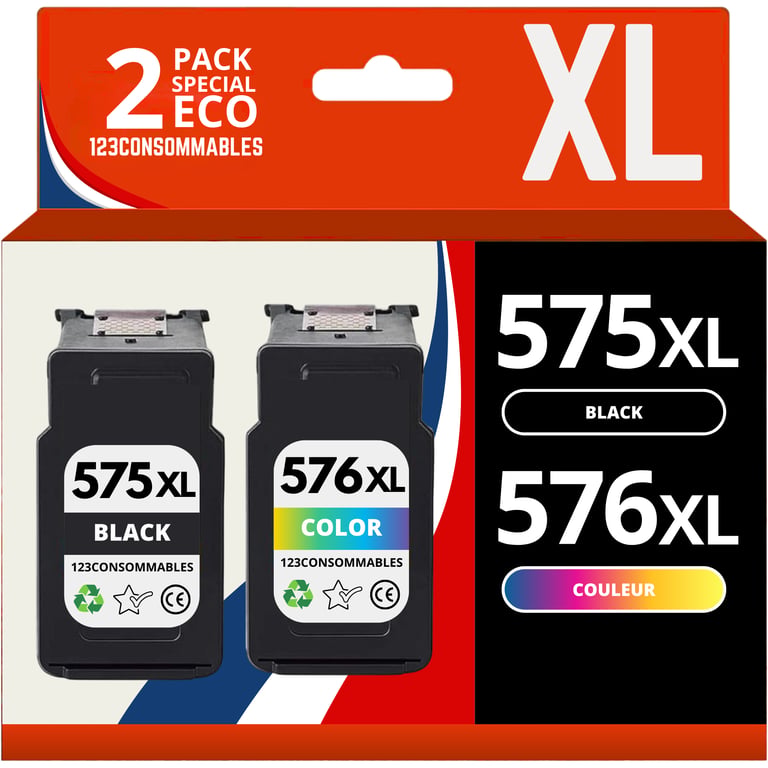 Pack compatible CANON PG 575XLCL 576XL 2 cartouches Neuf