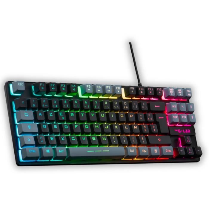 Clavier Gamer - KEYZ CAESIUM - RGB - Noir & gris - TKL - Neuf