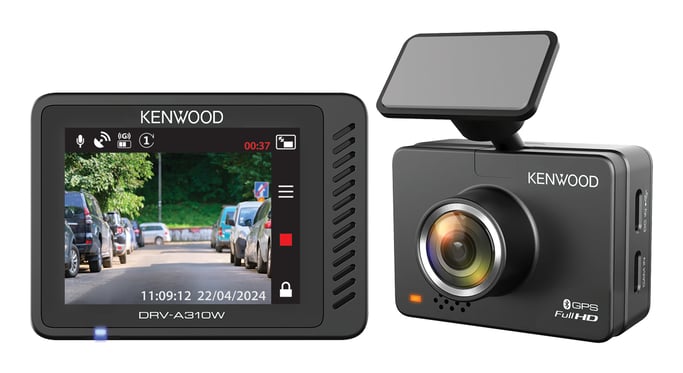 Kenwood DRV-A310W Caméra de tableau de bord Full HD Wifi CC Noir