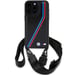 Étui BMW pour iPhone 15 Pro 6.1'' noir étui rigide M Edition Carbon Tricolor Lines & Strap
