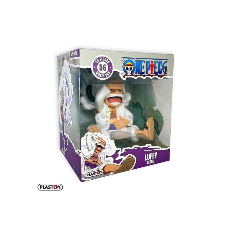 Tirelire figurine Plastoy One Piece Luffy Gear Five 14 cm PVC peinte à la main - Neuf