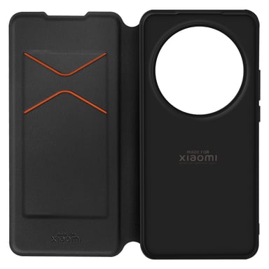 Étui pour Xiaomi 15 Ultra Clapet Porte-cartes avec Dragonne Noir