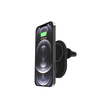 Cargador inalámbrico magnético para coche Belkin BoostCharge, compatible con MagSafe, para iPhone 14/14 Plus, 13, 12, Pro, Max, mini, etc. (cable y cargador incluidos)