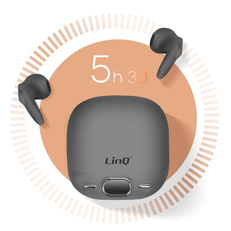 Écouteurs Bluetooth LinQ / Jaune Kit main libre Commandes Tactiles Neuf - vue 2