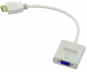Vision TC-HDMIVGA adaptador de cable de vídeo VGA (D-Sub) HDMI tipo A (Estándar) Blanco - Nuevo