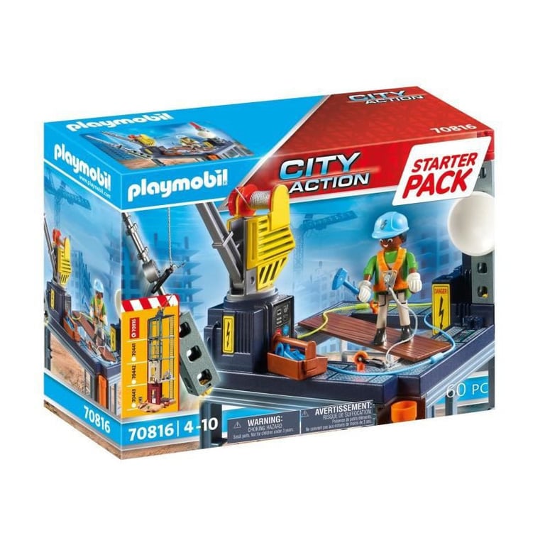 PLAYMOBIL - 70816 - Starter Pack Plateforme de construction - Neuf