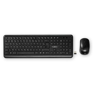 Nedis KBMCW100BKFR teclado Ratón incluido Oficina RF inalámbrico AZERTY Francés Negro