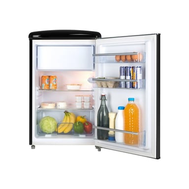 Réfrigérateur table-top FRIGELUX R4TT108RNE rétro noir 108 L avec freezer 4 étoiles et éclairage LED